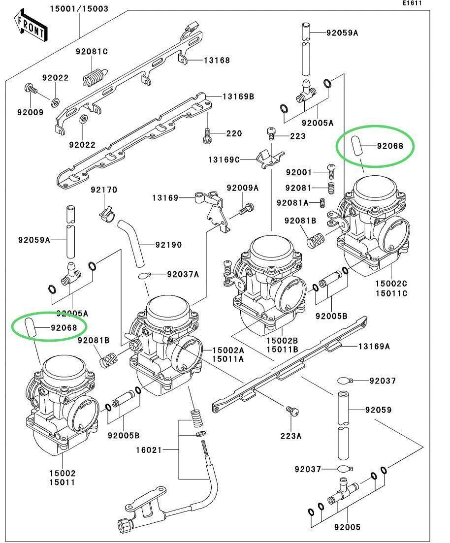 【送料無料】カワサキ純正GPZ400R キャブレター 負圧 キャップ (ゴム ラバー プラグ 同調 インシュレーター ホース Ninja )_画像2