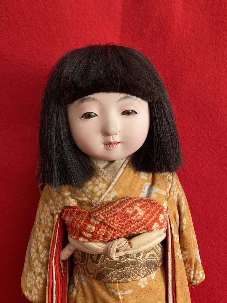 旧家所蔵品 市松人形 アンティーク 人形液シール 抱き人形 丸平 豆人形 玩具 雛人形 ビスクドール 日本人形 戦前 縮緬 昭和初期 _画像2