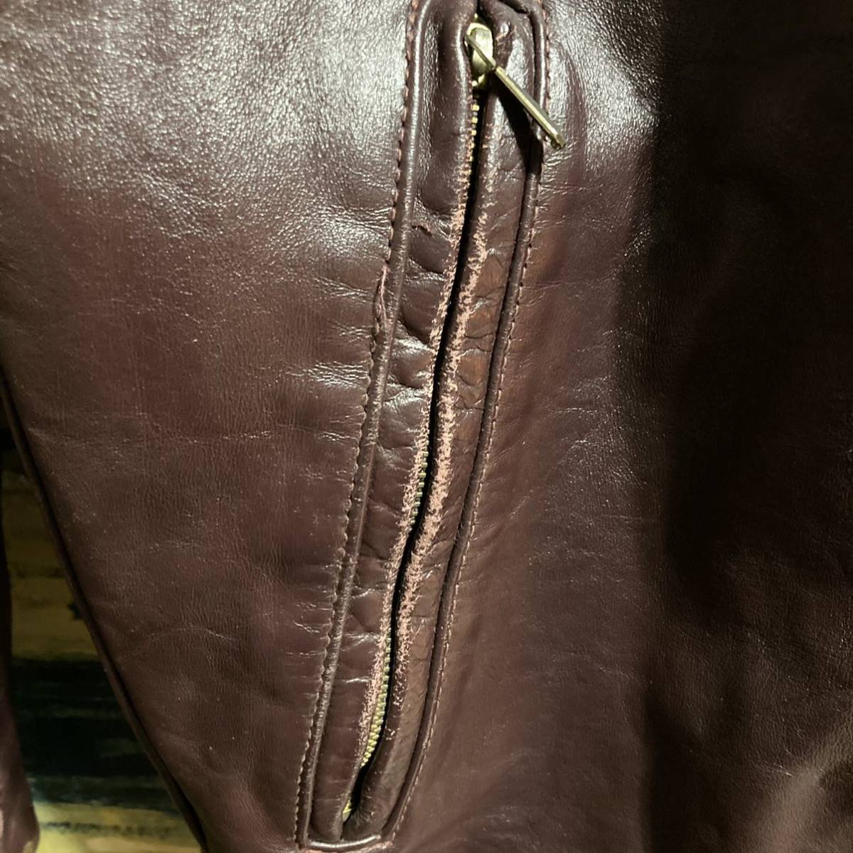 Vintage 60’s US製Leather Garment レザージャケット えんじ サイズ40 ライナー付き_画像4
