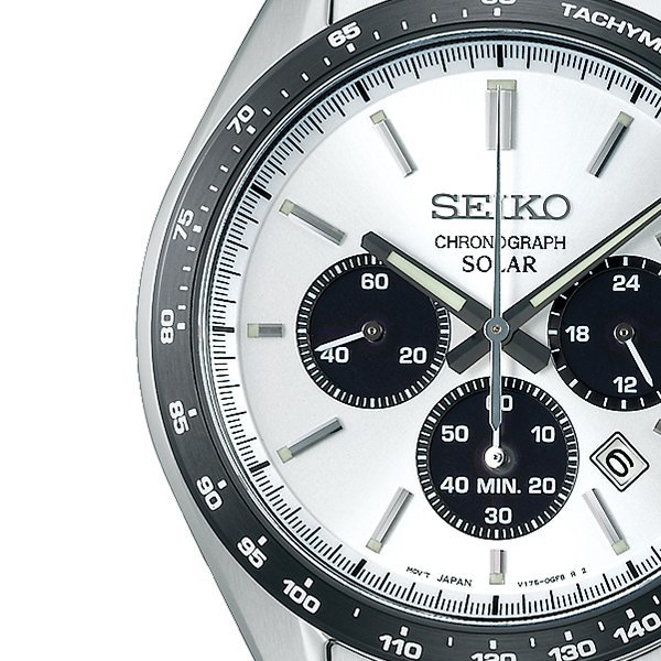 SEIKO セイコー セレクション Sシリーズ ソーラー クロノグラフ ホワイト ブラック メンズ腕時計 パンダ文字盤 SBPY165 新品 未使用_画像3