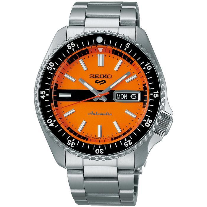 SEIKO セイコー5スポーツ メカニカル 自動巻き SKX スポーツ スタイル レトロカラーコレクション 日本製 オレンジ メンズ腕時計SBSA219