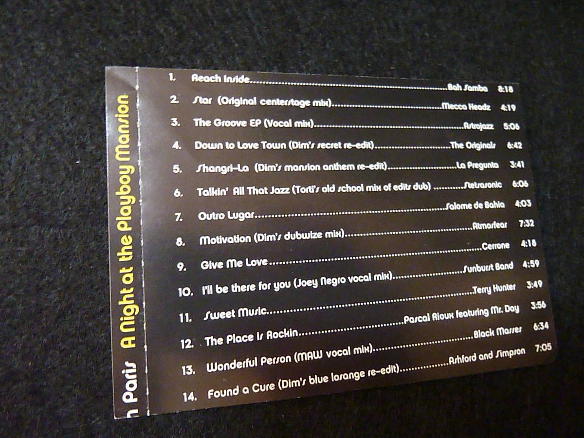 オムニバス MixCD／Mixed by Dimitri From Paris - A Night At The Playboy Mansion／2000／検：再生ディスクのみ Classic Disco Japan_参考：収録曲（切り抜き）..