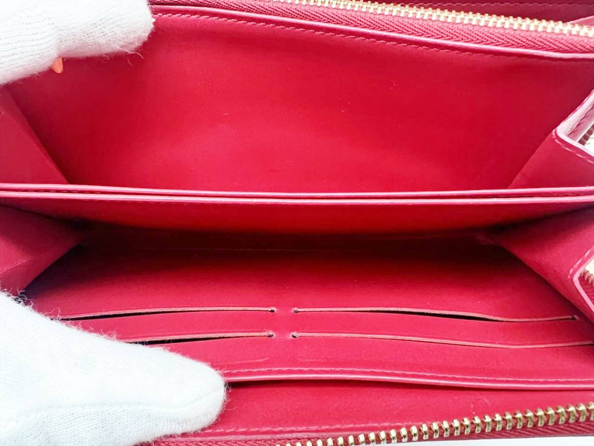 美品　Louis Vuitton　ルイヴィトン　ヴェルニ　草間彌生　ドットインフェニティ　ジッピーウォレット　赤白　M91572_画像9