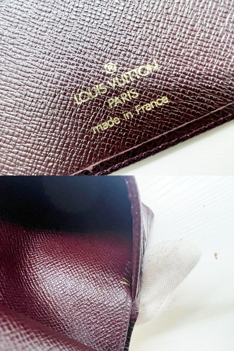 美品　Louis Vuitton　ルイヴィトン　タイガ　ポルトビエ3カルトクレディ　 二つ折り財布　コンパクト　アカジュ―　M30456_画像8