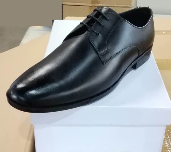 CL310 メンズ 本革 ビジネスシューズ 29.0cm ブラック ドレスシューズ フォーマルシューズ プレーントゥ 外羽根 革靴 紳士靴 黒