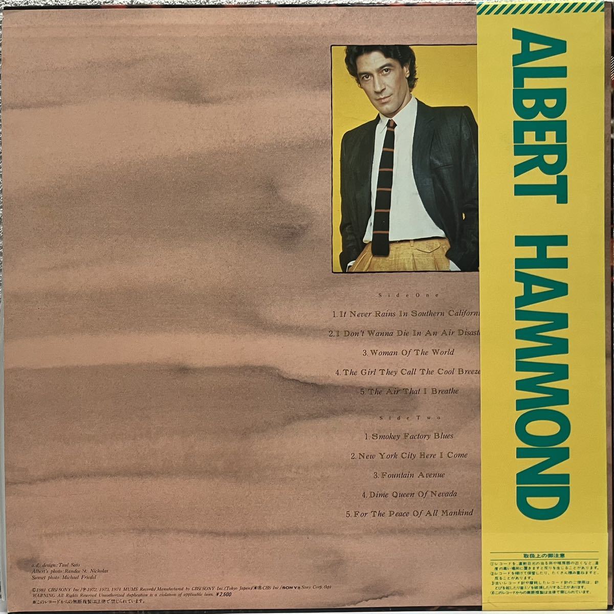 アルバートハモンド　グレイテスト ヒッツ　ALBERT HAMMOND. 帯付 LP 盤面良好 _画像2