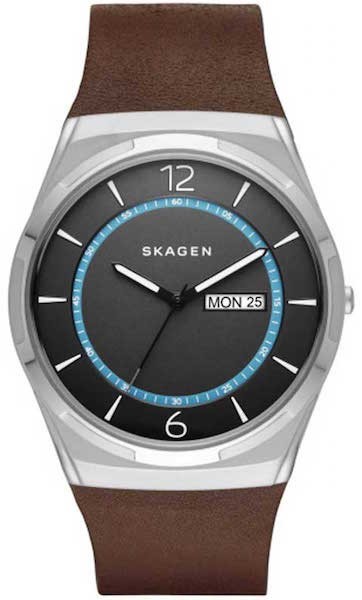 ☆SKAGEN/スカーゲン SKW6305 BROWN LEATHER TITANIUM Melbye ブラック・チタン ブラウンレザー メンズ腕時計 メンズ