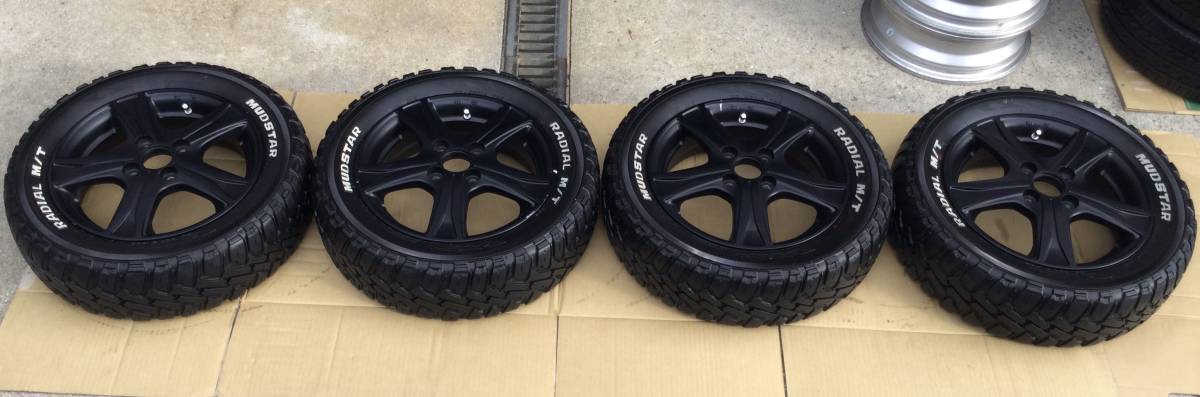 兵庫発マッドスター165/65r14 100-4h4穴4.5J タイヤホイール4本セット！アゲバン！アゲトラ！リフトアップ！引き取り大歓迎！_画像1