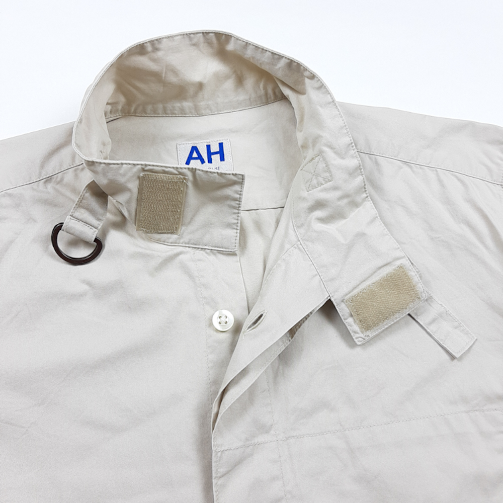 90s ABAHOUSE Abahouse velcro stand-up collar shirt fly front Mini maru F