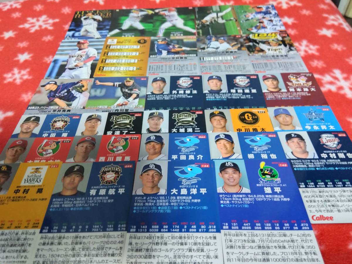  postage 140 jpy Calbee 2020 various 29 pieces set Professional Baseball chip s card including in a package possible 