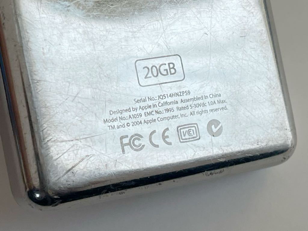 【ジャンク】iPod classic 第4世代 A1059 20GB 動作未確認　現状渡し　本体のみ_画像5