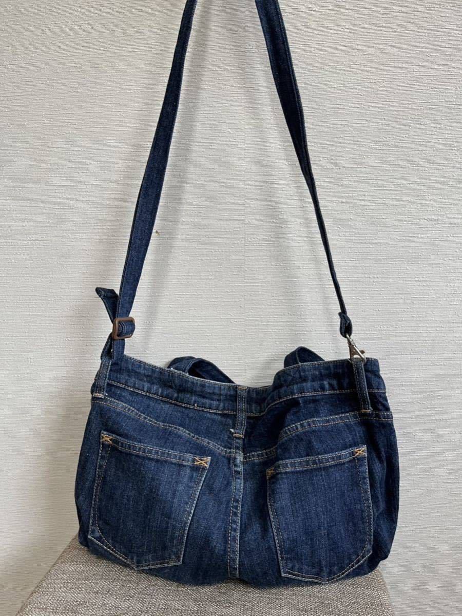 ハンドメイド　デニム　2WAY ショルダーバッグ_画像9