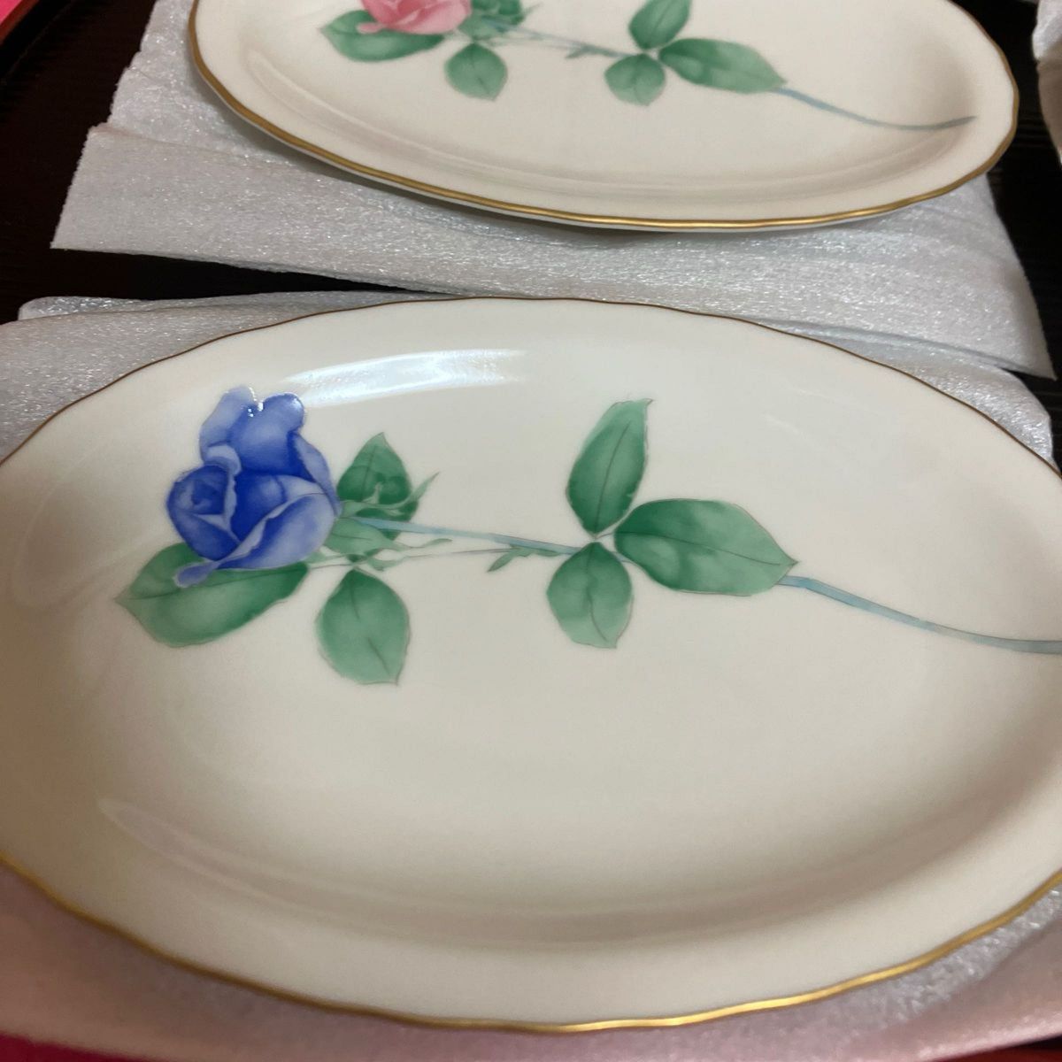 香蘭社 ローズガーデン 花柄 オーバルプレート　楕円皿　取り皿　5枚　未使用　最終価格