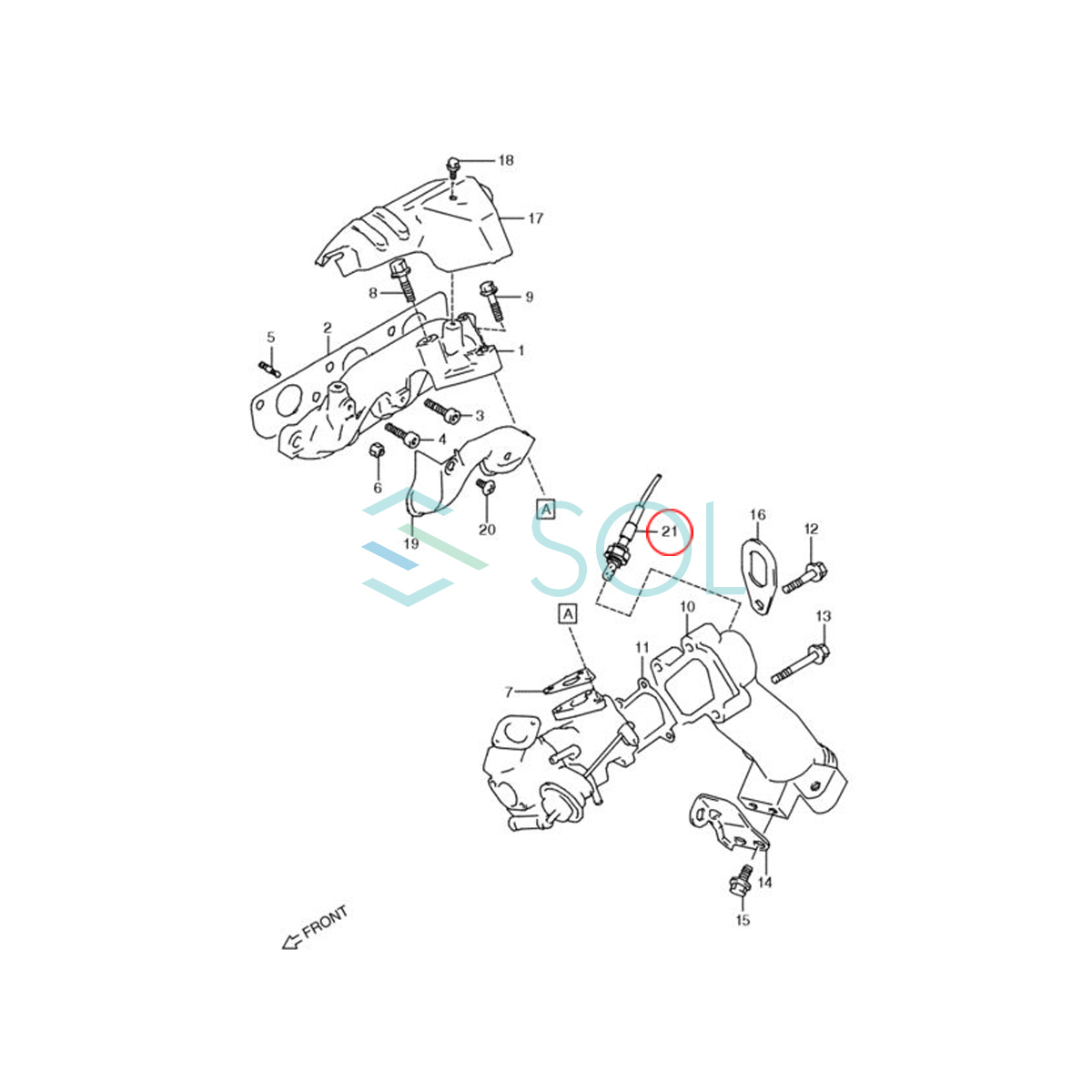 送料185円 スズキ ジムニー(JA12C JA12V JA12W JA22W) O2センサー ラムダセンサー 18213-83CA0_画像4