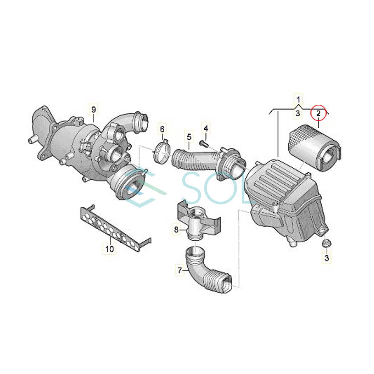 アウディ A3(8P1 8PA) エアフィルター 1F0129620 出荷締切18時_画像3