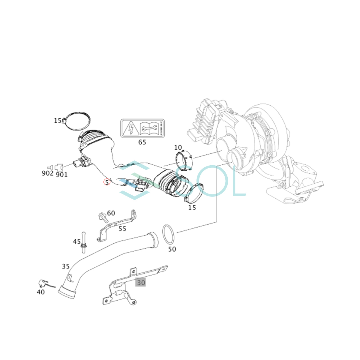 エアマスセンサー エアインテークダクト エアダクト一体式 出荷締切18時 W211 S211 W212 S212 W164 W463 W166 C292 X166 6420908237_画像5