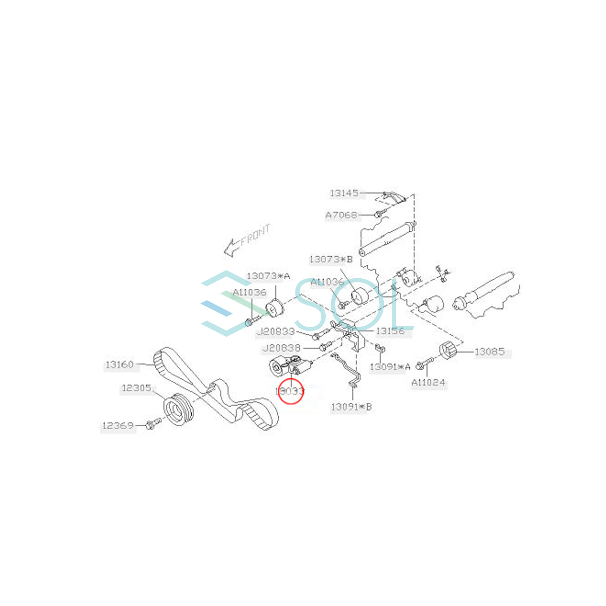 ベルトテンショナー レガシィ スバル BD4 BD5 BG5 BG9 BE5 BE9 BH5 BES BP5 BL5 BPH BM9 BR9 13033AA041 オートテンショナー_画像5