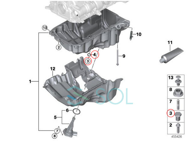 BMW E63 F06 F12 F13 E32 F01 F02 G11 G12 ドレンボルト ワッシャー付 730i 730d 740Li 735i 740i 740Li 750i 11137535106 出荷締切18時_画像6