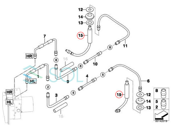 送料185円 BMW E63 E64 E65 E66 リア ブレーキホース 左右セット 630i 645Ci 650i M6 735i 740i 745i 745Li 750i 750Li 760Li 34321159890_画像5