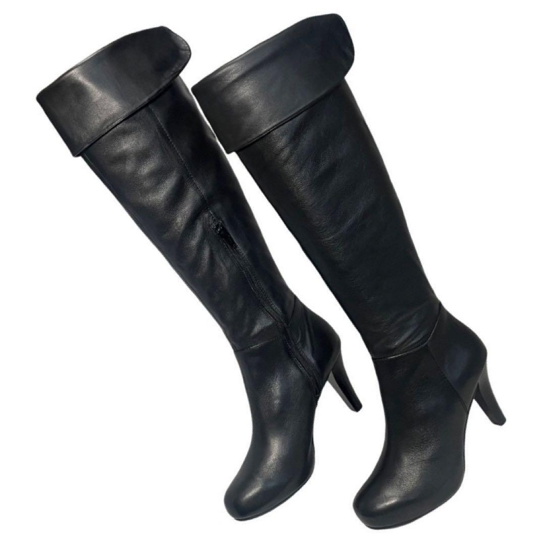 * unused *palati Couleur knee high boots 2WAY side Zip thickness bottom 23.5