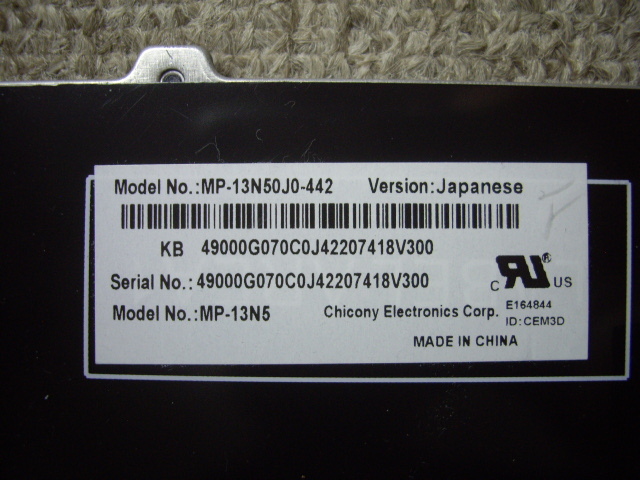 【送料無料】 DELL Inspiron14 3000シリーズ用 日本語キーボードシート_仕様ラベル1