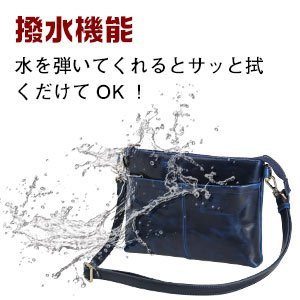 TIDING 贅沢ヌメ革 本革 メンズ ショルダーバッグ サコッシュバッグ ZIP開閉 ミッドナイトブルー_画像5