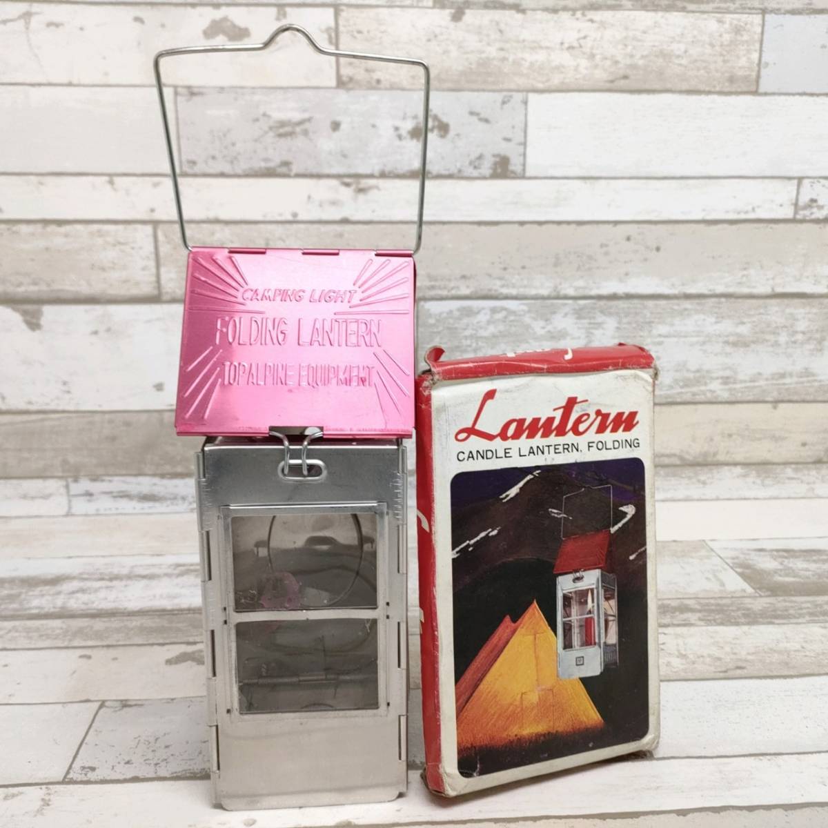 CANDLE lantern FOLDING 屋根型ランタン T-4404 キャンドル ランタン TOPALPINE EQUIPMENT 希少 折りたたみ式 アンティーク_画像1