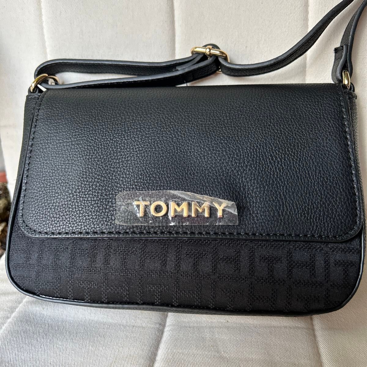 ★新品★ TOMMY トミーヒルフィガー  ナイロン　ロゴ　ショルダーバッグ　黒