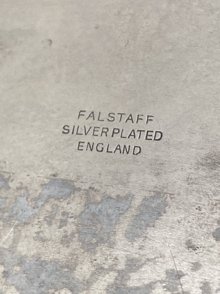 【英国アンティーク】SILVER PLATED MADE in ENGLAND antique plate シルバープレート イギリスアンティーク イングランド 35.0cm×26.3cm_画像3