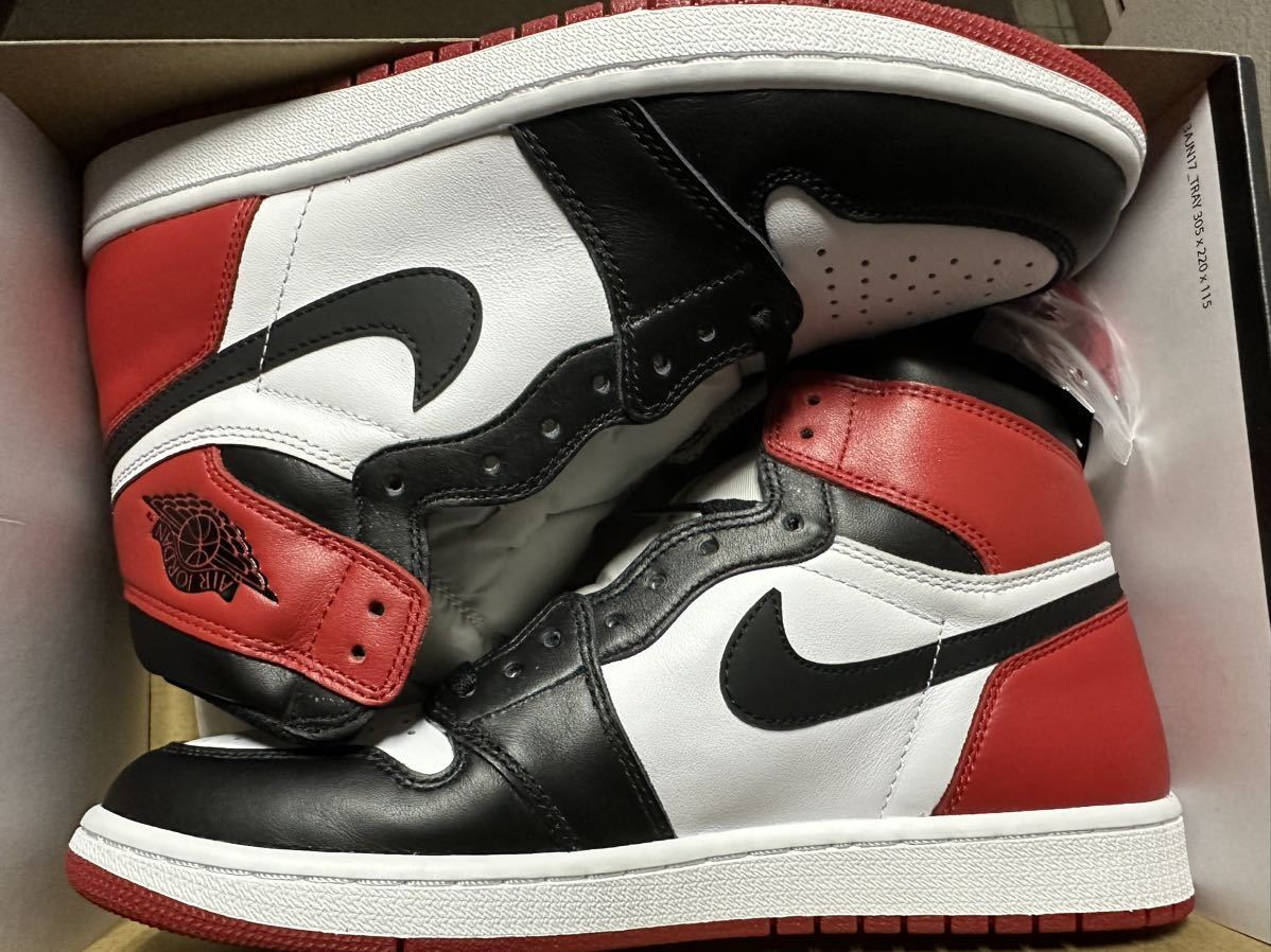 2016 NIKE AIR JORDAN 1 RETRO HIGH OG BLACK TOE US9.5 新品 555088-125_画像2