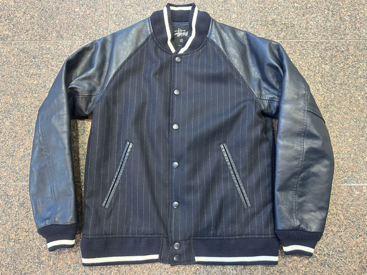 13SS Stussy Fragment Varsity JKT Navy M Красота стадион