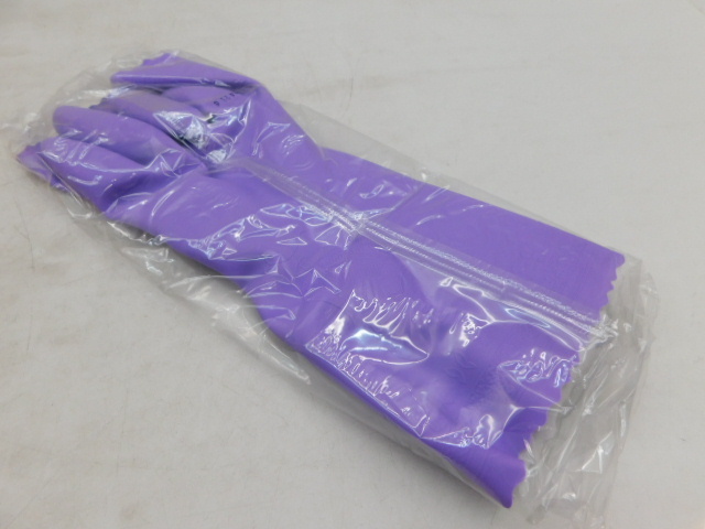*.0188 SHOWA show wa gloves Nice hand L size violet /10 point home use vinyl gloves reverse side wool attaching cleaning water work Showa Retro gold flower day 