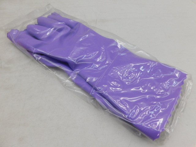*.0193 SHOWA show wa gloves Nice hand L size violet /10 point home use vinyl gloves reverse side wool attaching cleaning water work Showa Retro gold flower day 