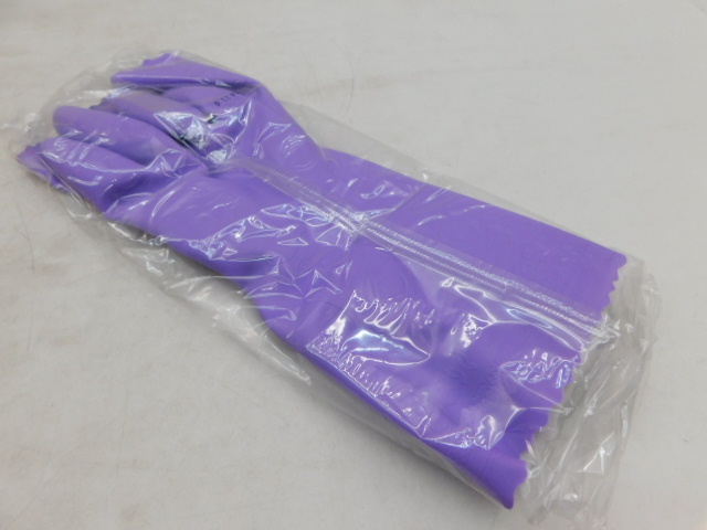 *.0193 SHOWA show wa gloves Nice hand L size violet /10 point home use vinyl gloves reverse side wool attaching cleaning water work Showa Retro gold flower day 