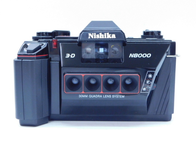 ★幸0345 未使用 ニシカ 35mm 3-D カメラ N8000 フルセット NishiKa 4眼ステレオ3Dレンチキュラーカメラ ストロボ デッドストック 32312192_画像3