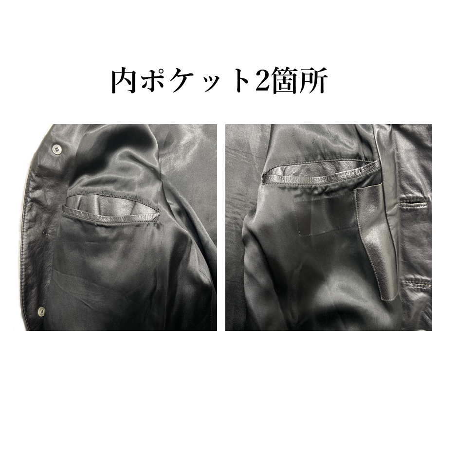 【USED】 ビンテージ 本革 牛革 カウレザー ジャケット リアルレザー real leather jacket ブラック Lサイズ相当 ☆送料無料☆_画像9