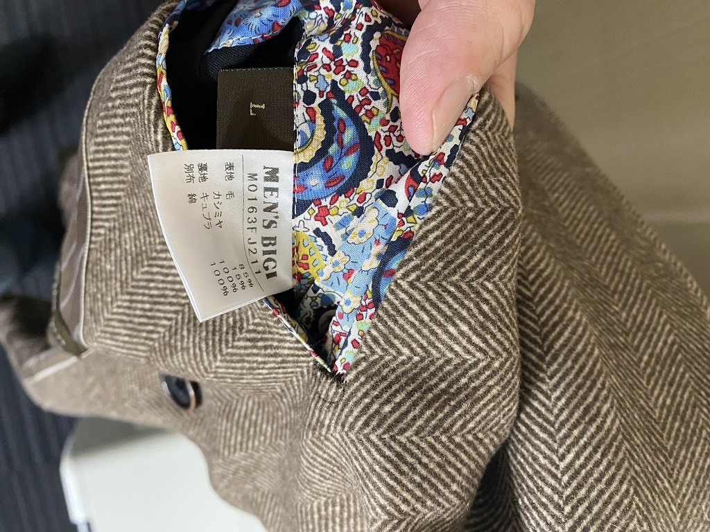 ダブルジャケット MEN’S BIGI fabric Made in Italy_画像3