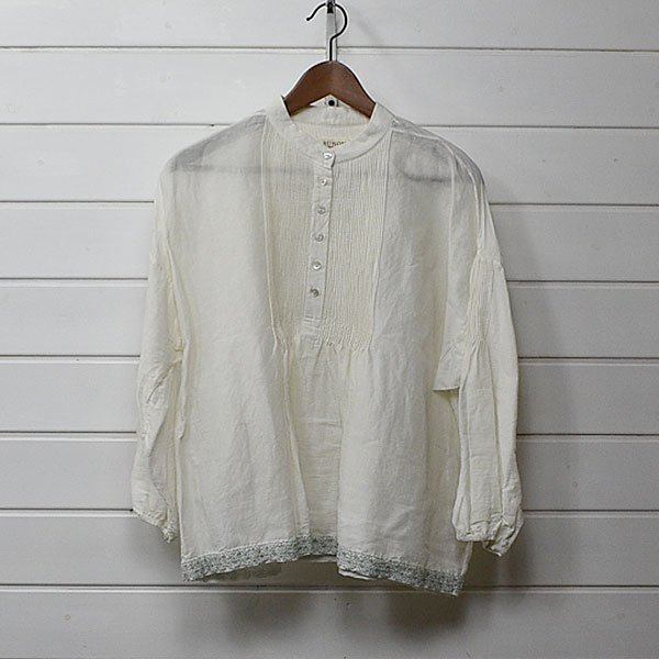 BUNONb non linen cotton pin tuck blouse pull over Ml23l0558