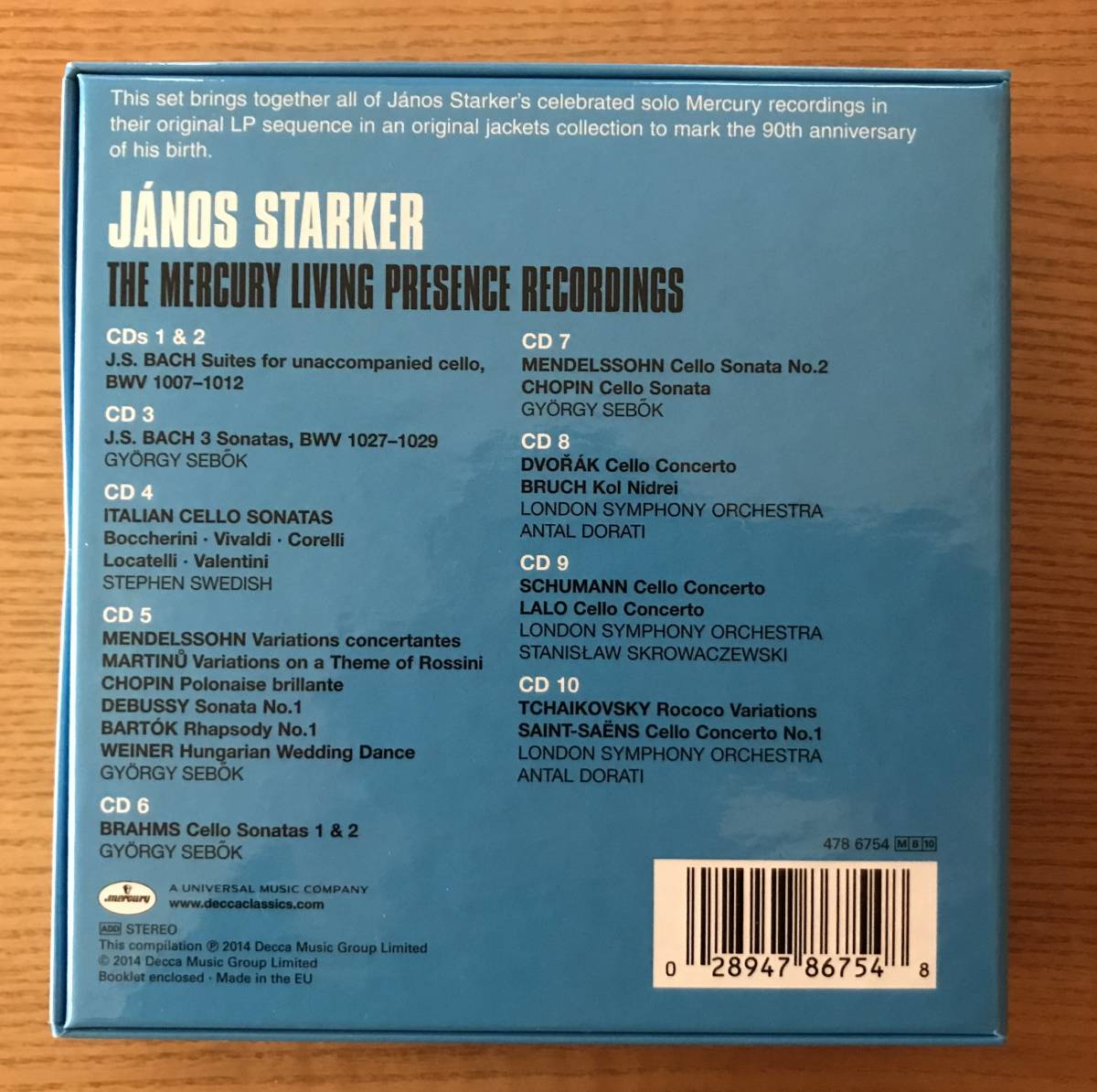 JANOS STARKER 　MERCURY LIVING PRESENCE RECORDINGS　10CD　美品_画像2
