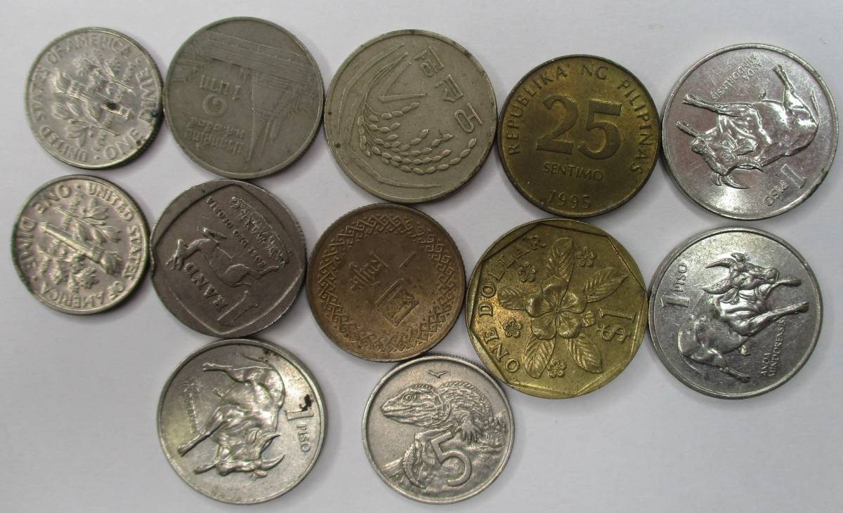 M-709 外国貨幣色々 アメリカ ユーロ フィリピン シンガポール ニュージーランド 南アフリカ他 の画像4