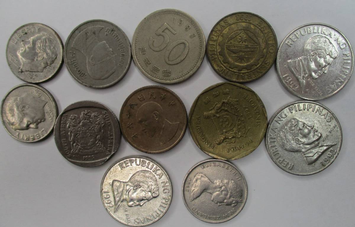 M-709 外国貨幣色々 アメリカ ユーロ フィリピン シンガポール ニュージーランド 南アフリカ他 の画像5