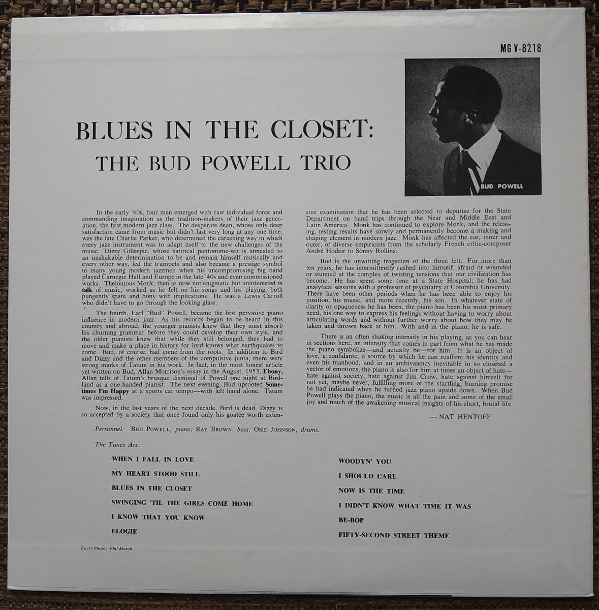 日本盤【Bud Powell】Blues in the Closet （Verve MVG-8218）コーティングジャケ_画像2