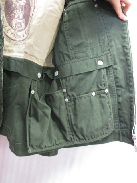 COLEMAN　コールマン　内ポケット付きキャンバスジャケット　メンズM　緑　ダックジャケット　アウトドアウエア　キャンプ　登山　12142_画像4