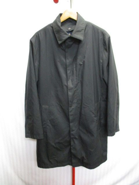 ブルックスブラザーズ ウールライナー付きコート メンズS 黒 ステンカラーコート メンズコート ロングコート ハーフコート 12234の画像1