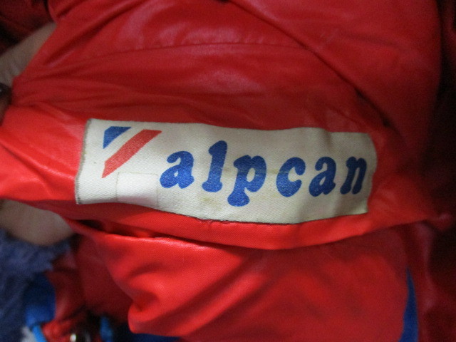 フランス製　ALPCAN　60s70sヴィンテージ　メンズダウンジャケット　青赤　ダウンパーカー　ダウンコート　ダウンフーディー　12012_画像2