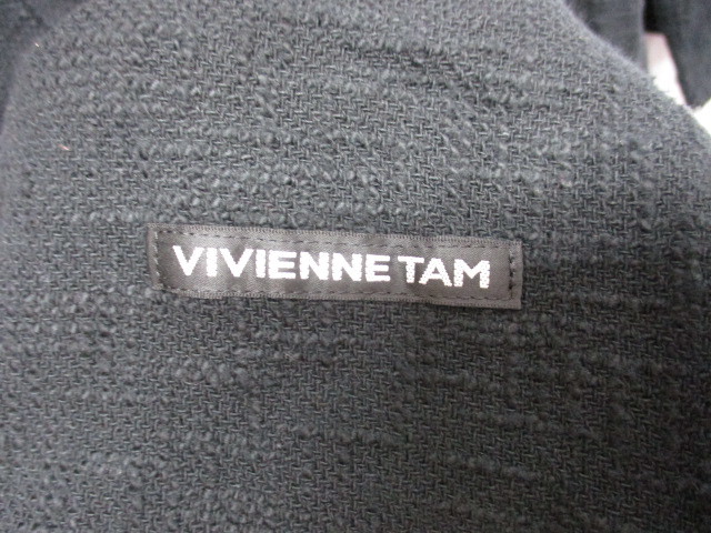 VIVIENNE TAM　ヴィヴィアンタム　コート　SIZE O　黒　ロングコート　ステンカラーコート　ハーフコート　ブラックロングジャケット12131_画像3