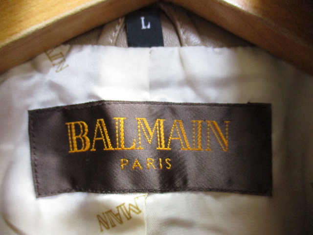 BALMAIN PARIS　バルマン　リアルレザーコート　SIZE L　オレンジブラウン　革ジャン　羊革ジャケット　リアルレザージャケット　12236_画像2