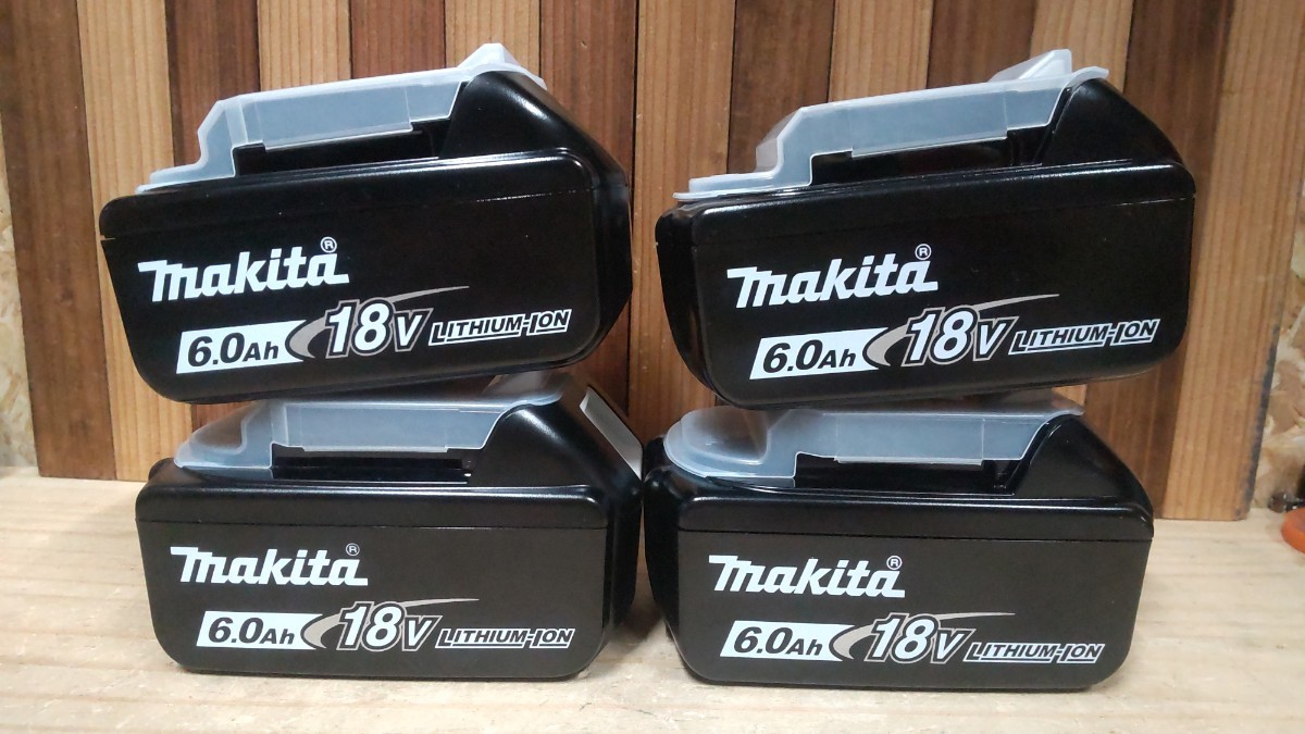 makita マキタ　雪マーク　急速充電対応モデル　BL1860B 4個セット　リチウムイオンバッテリー　純正品　未使用　送料込_画像1