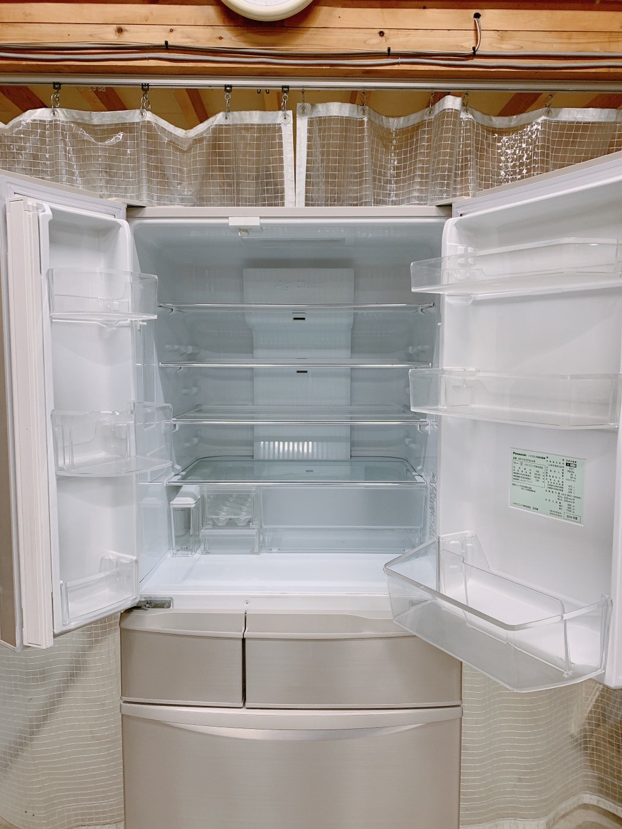 中古 Panasonic パナソニック ノンフロン冷凍冷蔵庫 NR-F478TM-N 2014年製 6枚ドア 冷凍 冷蔵庫 231221か3 K 家E_画像2