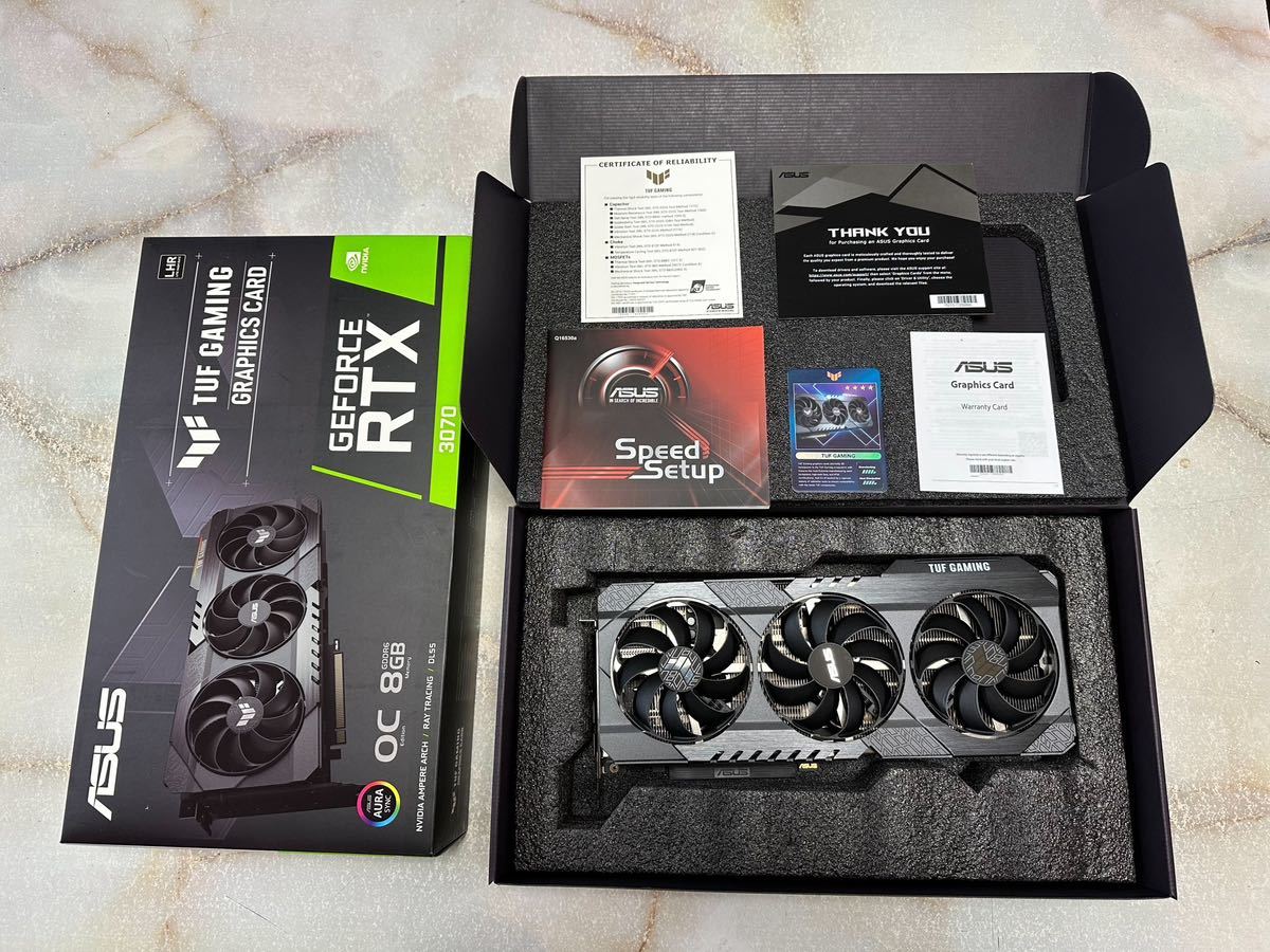 【1円スタート・美品】ASUS TUF Gaming NVIDIA GeForce RTX 3070 搭載ビデオカード TUF-RTX3070-O8G-V2-GAMING【動作確認済み】_画像1